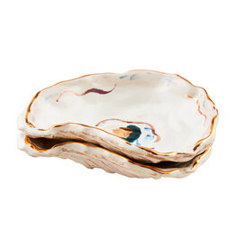 Mud Pie Oyster Tidbit Dishes Set of 2 Tidbit Dish Snack Bowls