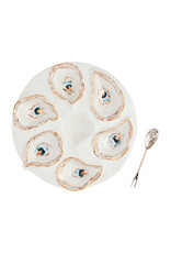 Mud Pie Oyster Server Set W Double-Sided Fork And Spoon