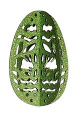 Katherine's Collection Easter Egg Ornament Glittered Laser Cut Green