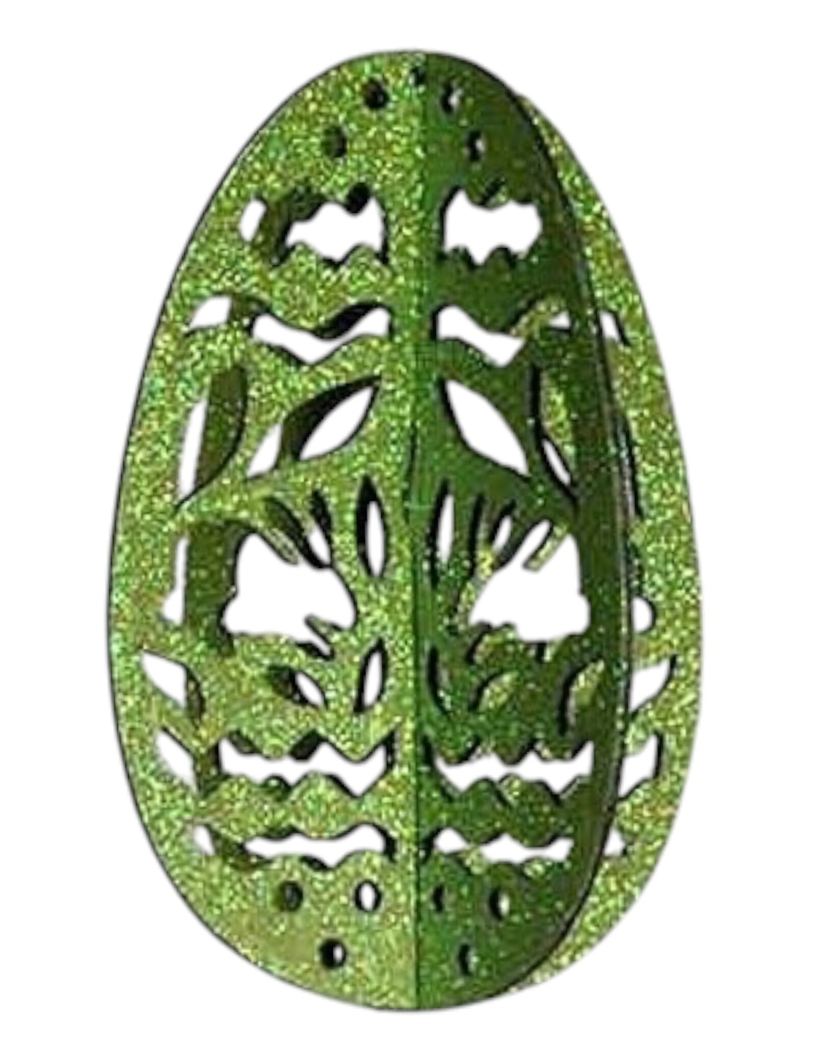 Katherine's Collection Easter Egg Ornament Glittered Laser Cut Green