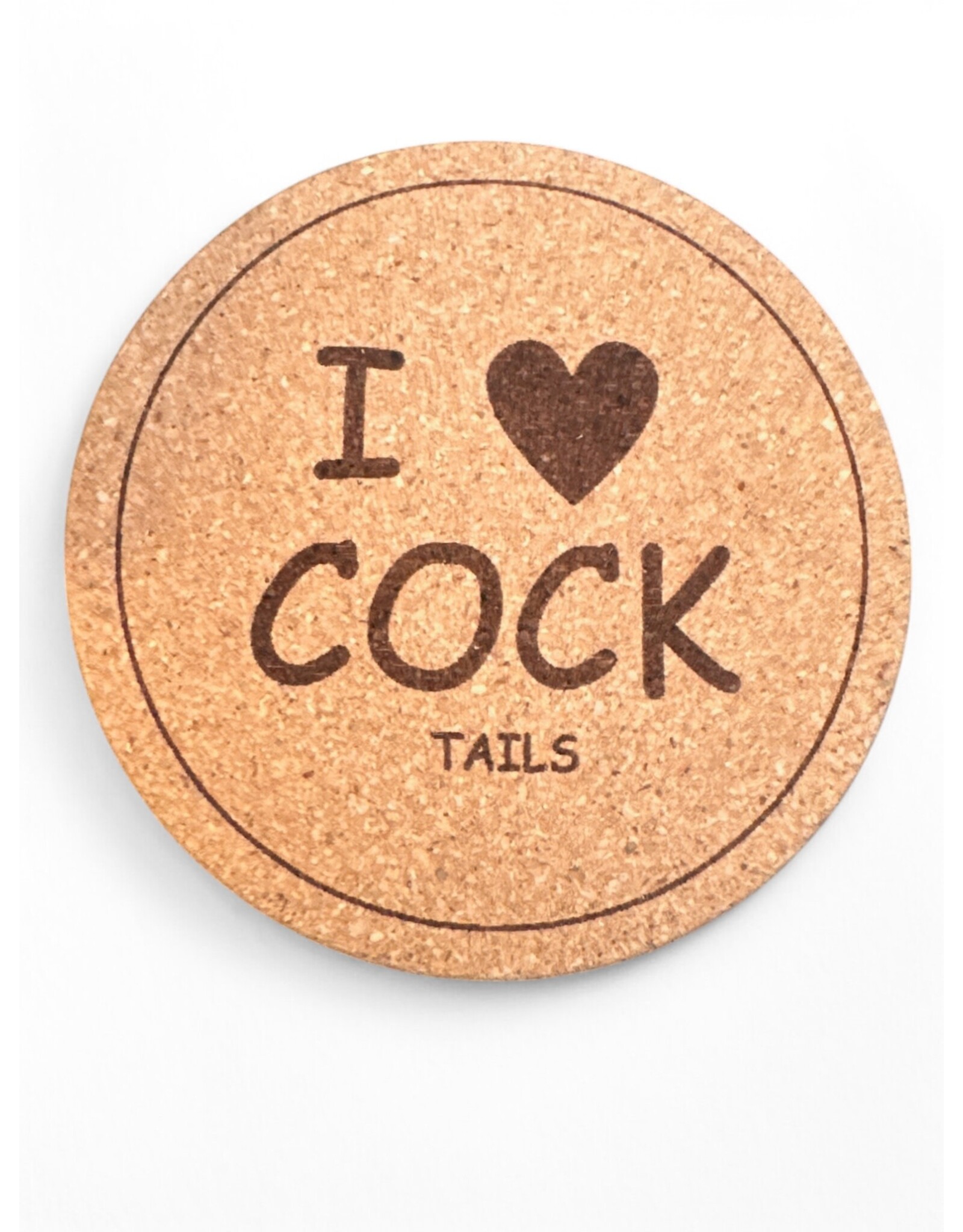 DIGS-N-GIFTS Cork Drink Coaster | I Heart Cock-Tails