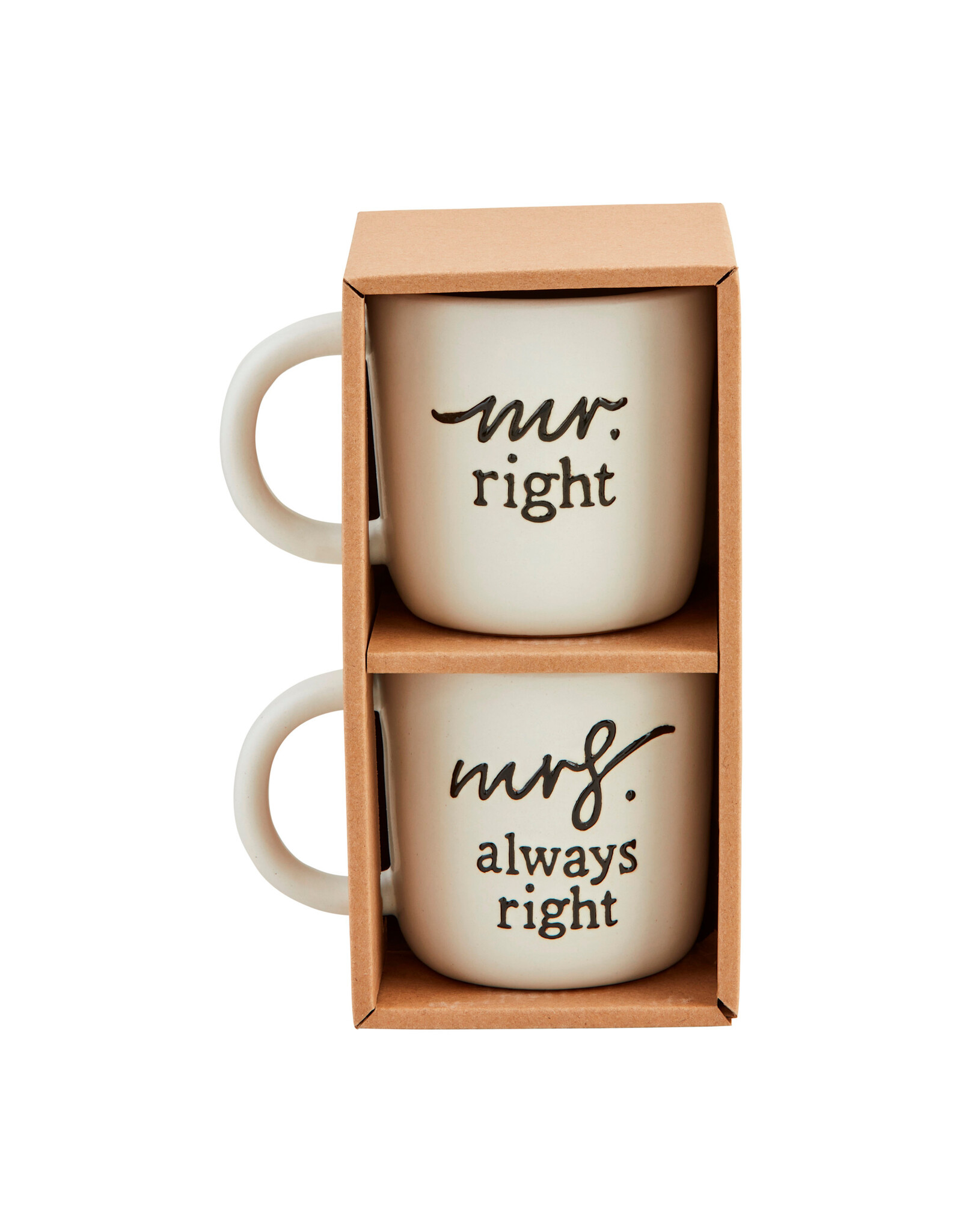 Mud Pie Mrs Always Right And Mr Right Coffee Mugs Set 16 Oz
