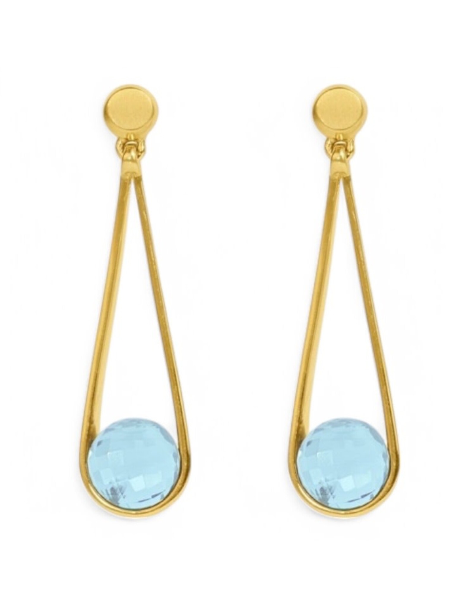 Dean Davidson Jewelry Mini Ipanema Earrings Gold | Iridescent Sky Blue