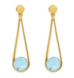 Dean Davidson Jewelry Mini Ipanema Earrings Gold | Iridescent Sky Blue