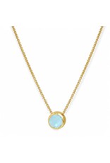 Dean Davidson Jewelry Gold Signature Midi Knockout Pendant Sky Blue Gem