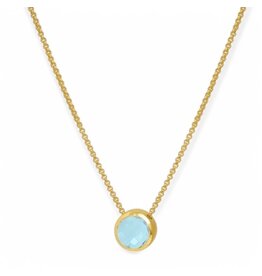 Dean Davidson Jewelry Gold Signature Midi Knockout Pendant Sky Blue Gem