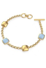 Dean Davidson Jewelry Gold Monterey Chain Bracelet Sky Blue Gem