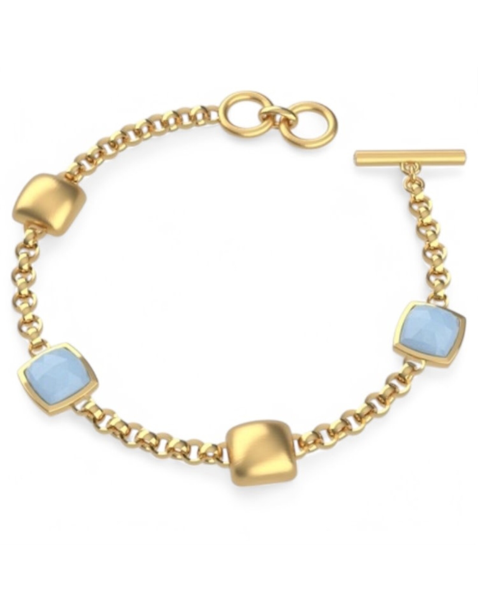 Dean Davidson Jewelry Gold Monterey Chain Bracelet Sky Blue Gem