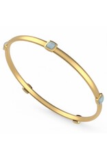 Dean Davidson Jewelry Gold Monterey Bangle Bracelet Sky Blue Gem
