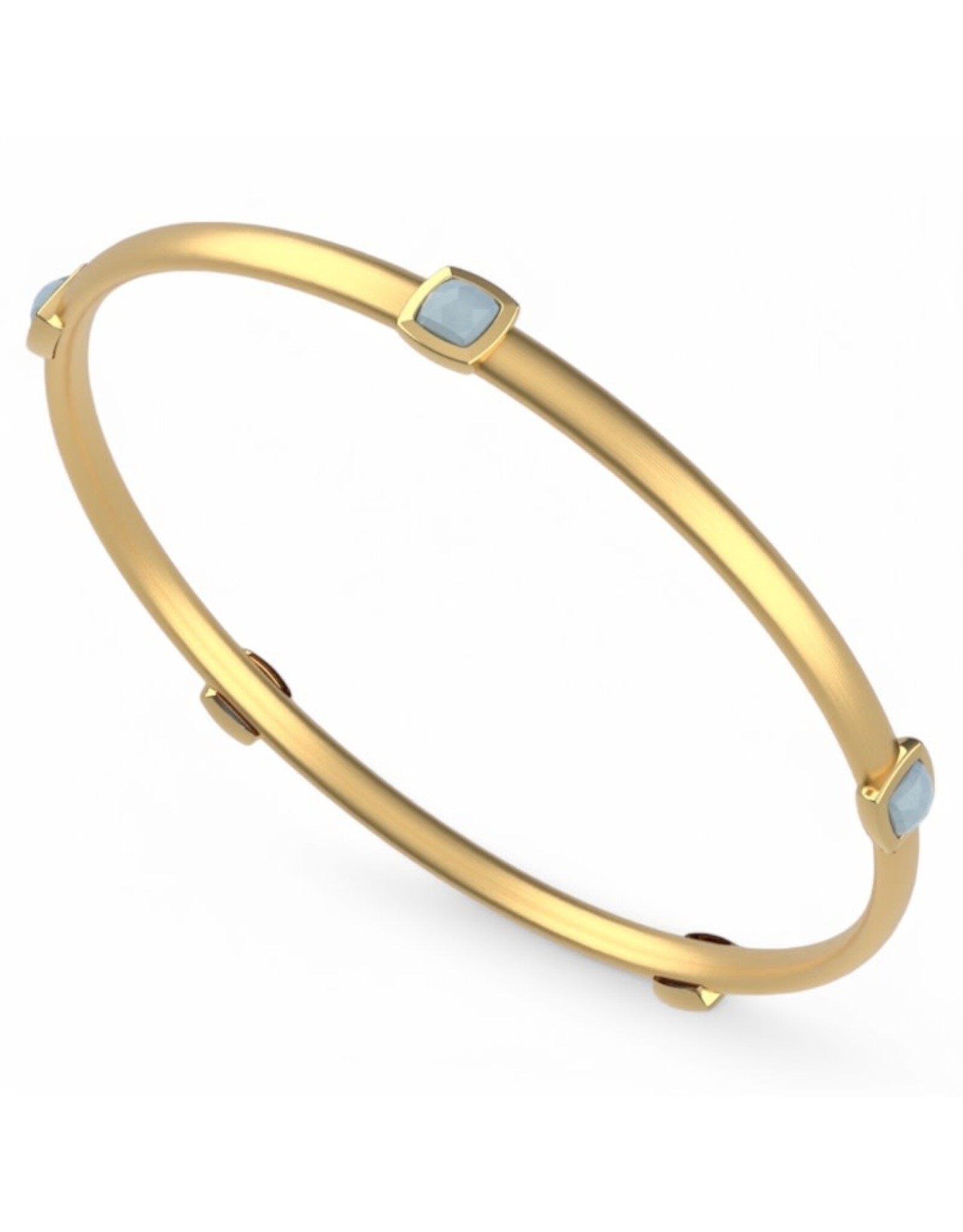 Dean Davidson Jewelry Gold Monterey Bangle Bracelet Sky Blue Gem