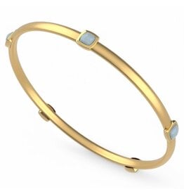 Dean Davidson Jewelry Gold Monterey Bangle Bracelet Sky Blue Gem