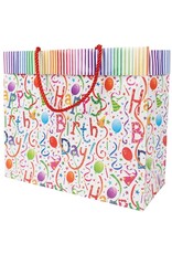 Caspari Happy Birthday Gift Bag Large 11.75x4.75x10 inch