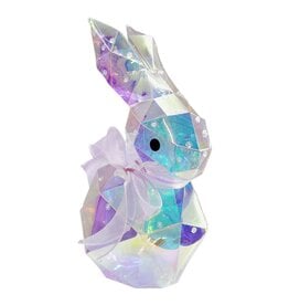 Seasonal Prismatic Iridescent LED Easter Bunny Decor 13 Inch Nibbles