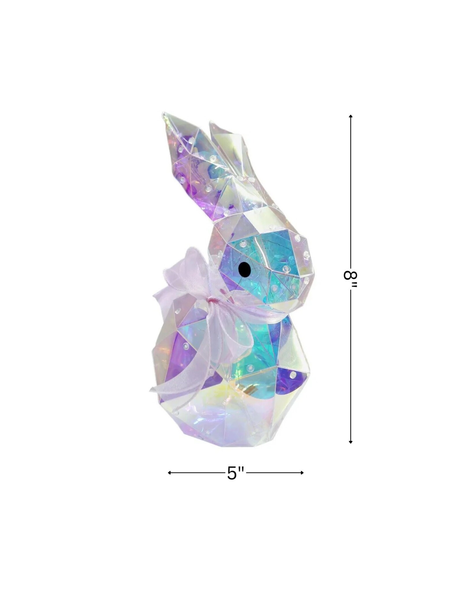 Seasonal Prismatic Iridescent LED Easter Bunny Decor 13 Inch Nibbles