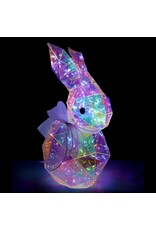 Seasonal Prismatic Iridescent LED Easter Bunny Decor 13 Inch Nibbles
