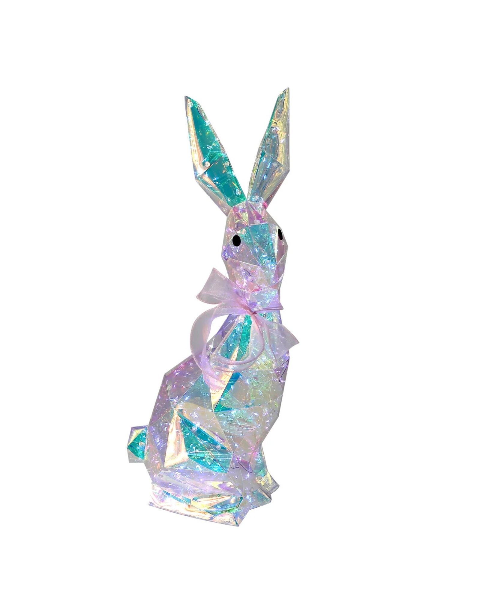 Seasonal Prismatic Iridescent LED Easter Bunny Decor 21 Inch Benjamin