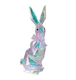 Seasonal Prismatic Iridescent LED Easter Bunny Decor 21 Inch Benjamin