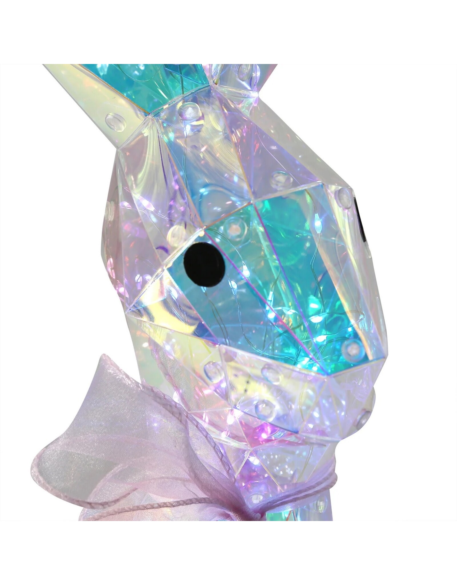 Seasonal Prismatic Iridescent LED Easter Bunny Decor 21 Inch Benjamin
