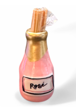 Mud Pie Wine N Cheese Toothpick Holder | Rose Wine Bottle