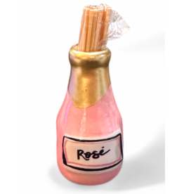 Mud Pie Wine N Cheese Toothpick Holder | Rose Wine Bottle