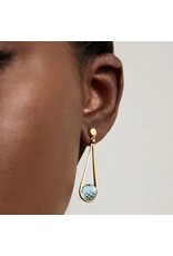 Dean Davidson Jewelry Mini Ipanema Earrings Gold | Iridescent Sky Blue