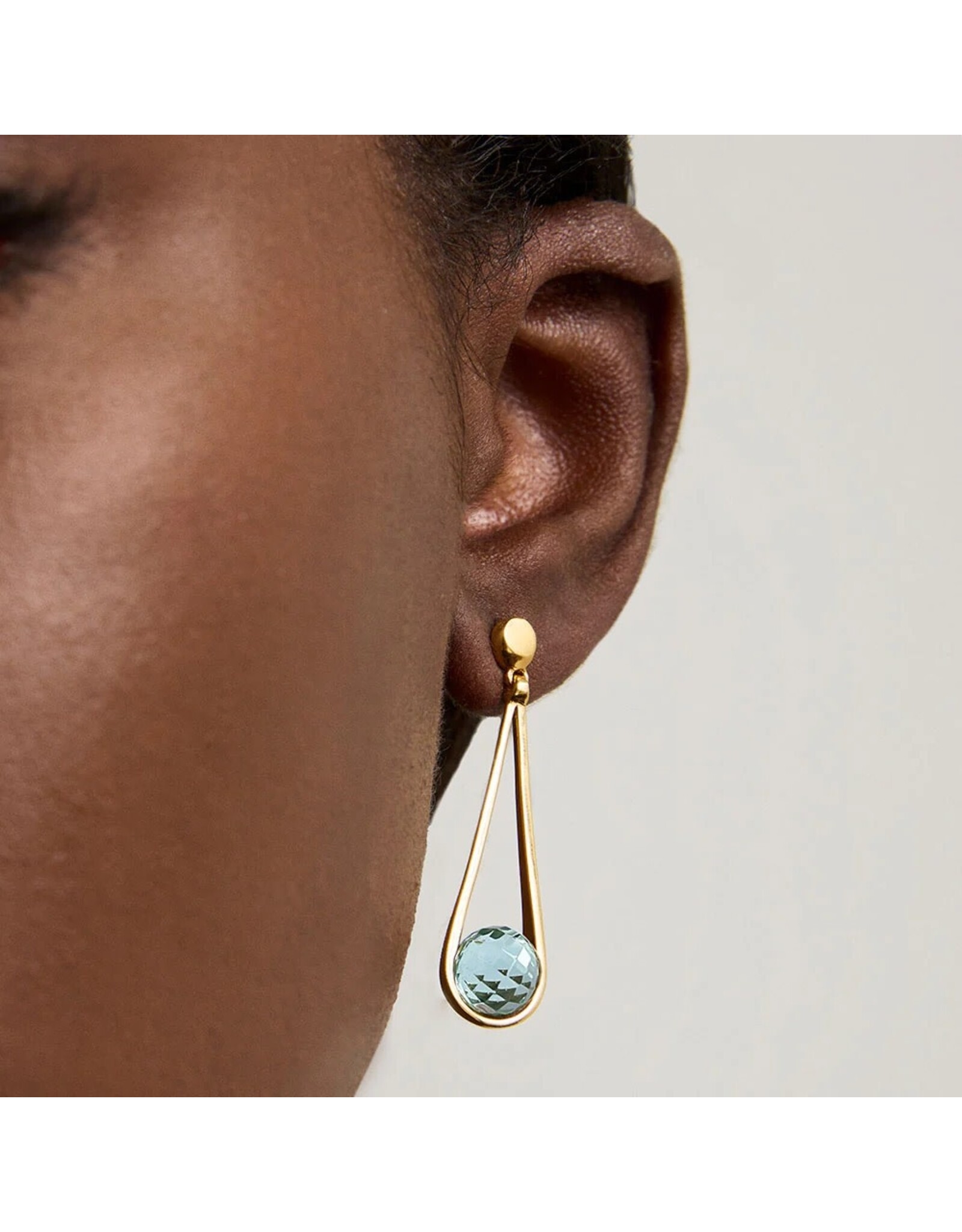 Dean Davidson Jewelry Mini Ipanema Earrings Gold | Iridescent Sky Blue