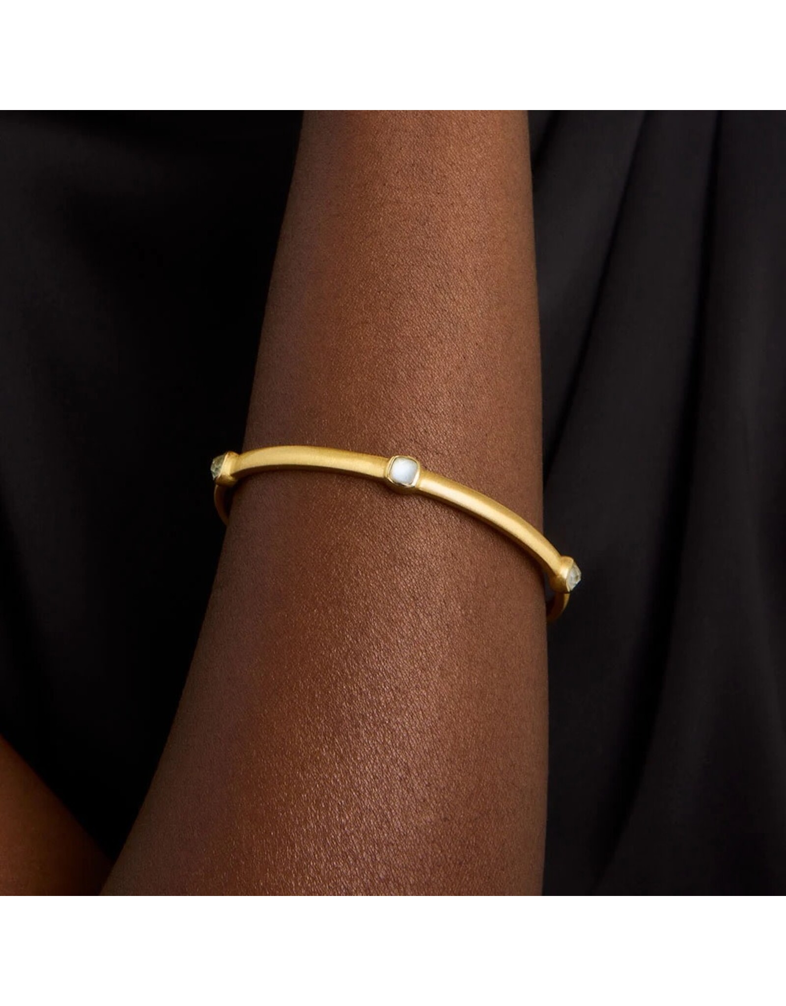 Dean Davidson Jewelry Gold Monterey Bangle Bracelet Sky Blue Gem