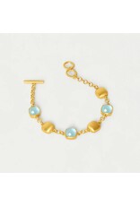 Dean Davidson Jewelry Gold Monterey Chain Bracelet Sky Blue Gem