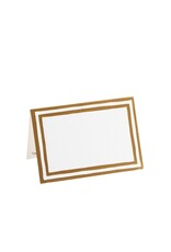 Caspari Table Place Cards 8pk Stripe Border Gold Foil