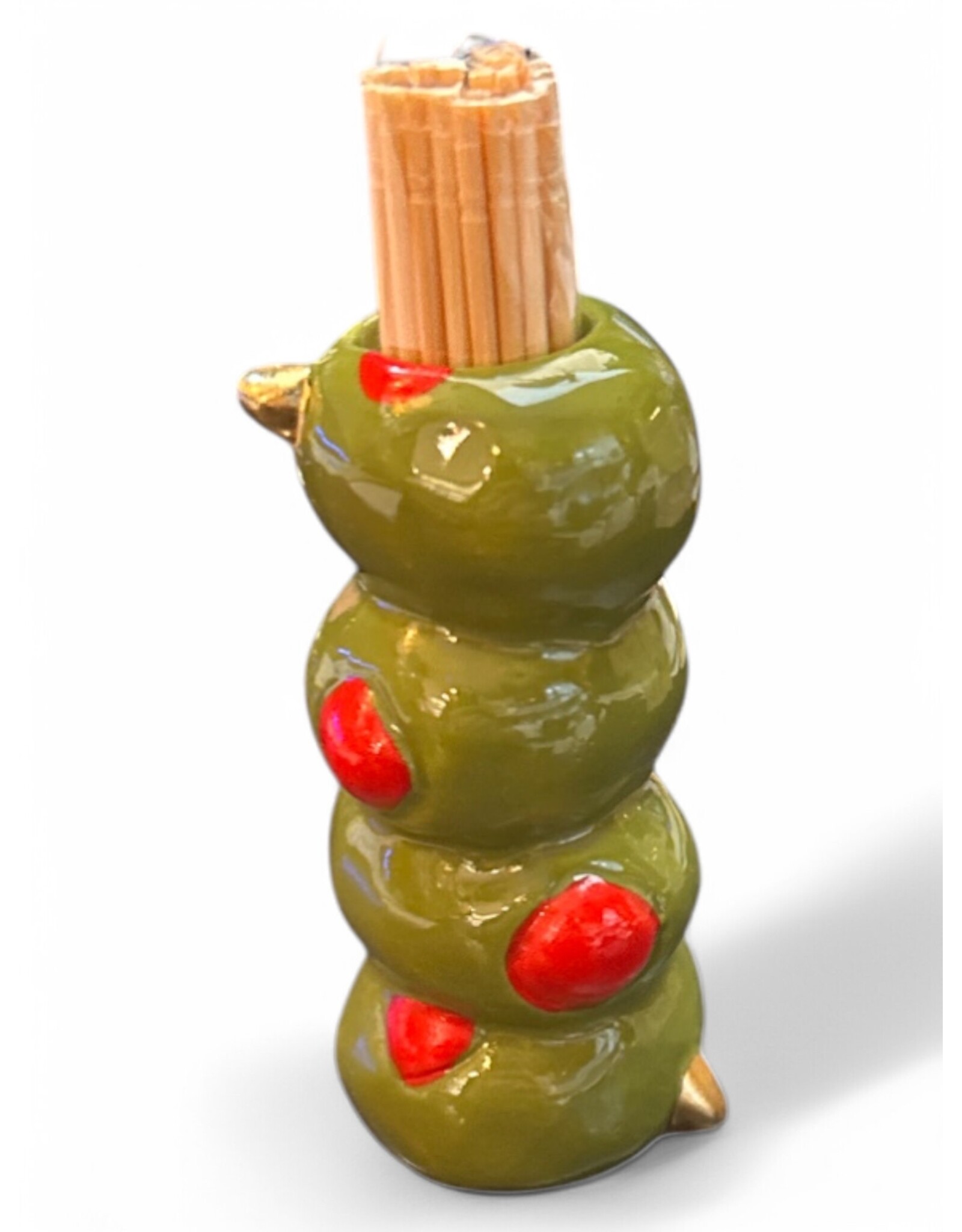Mud Pie Cocktails Theme Toothpick Holder | Stacked Olives
