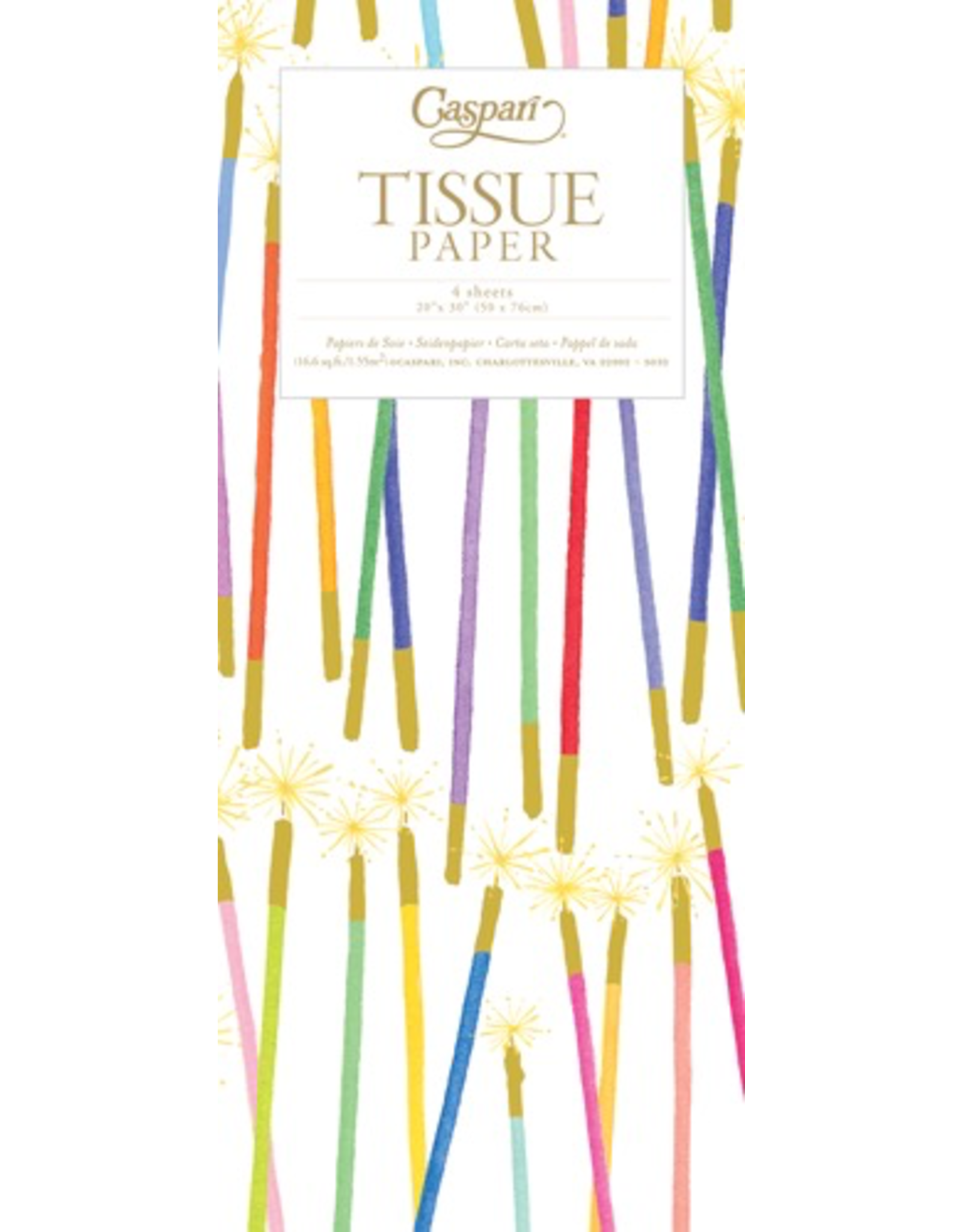 Caspari Gift Tissue Paper 4 Sheets Party Candles Birthday Sparklers