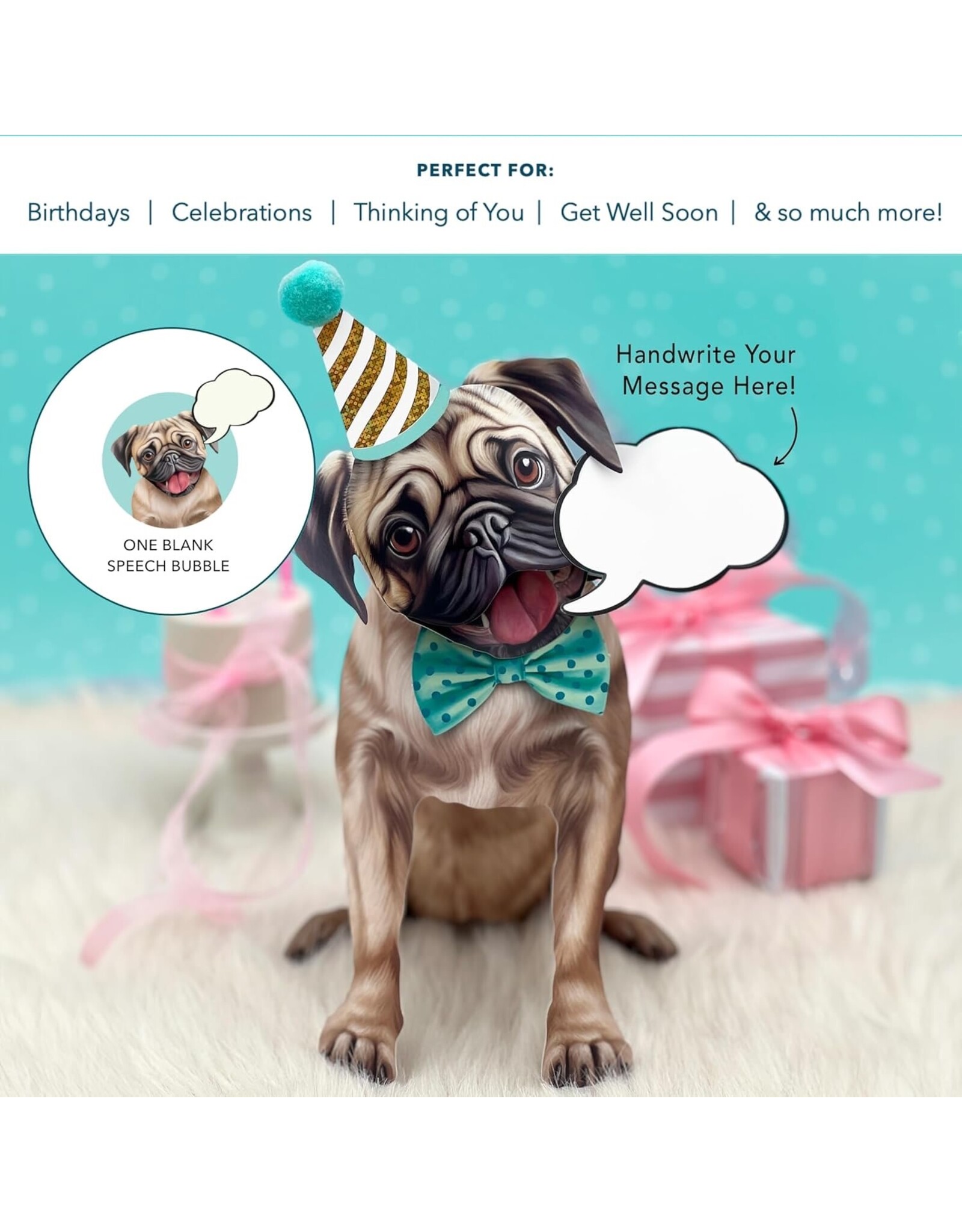 FreshCut Paper Pop Up Pet Cards | Pug Pop-Up Card
