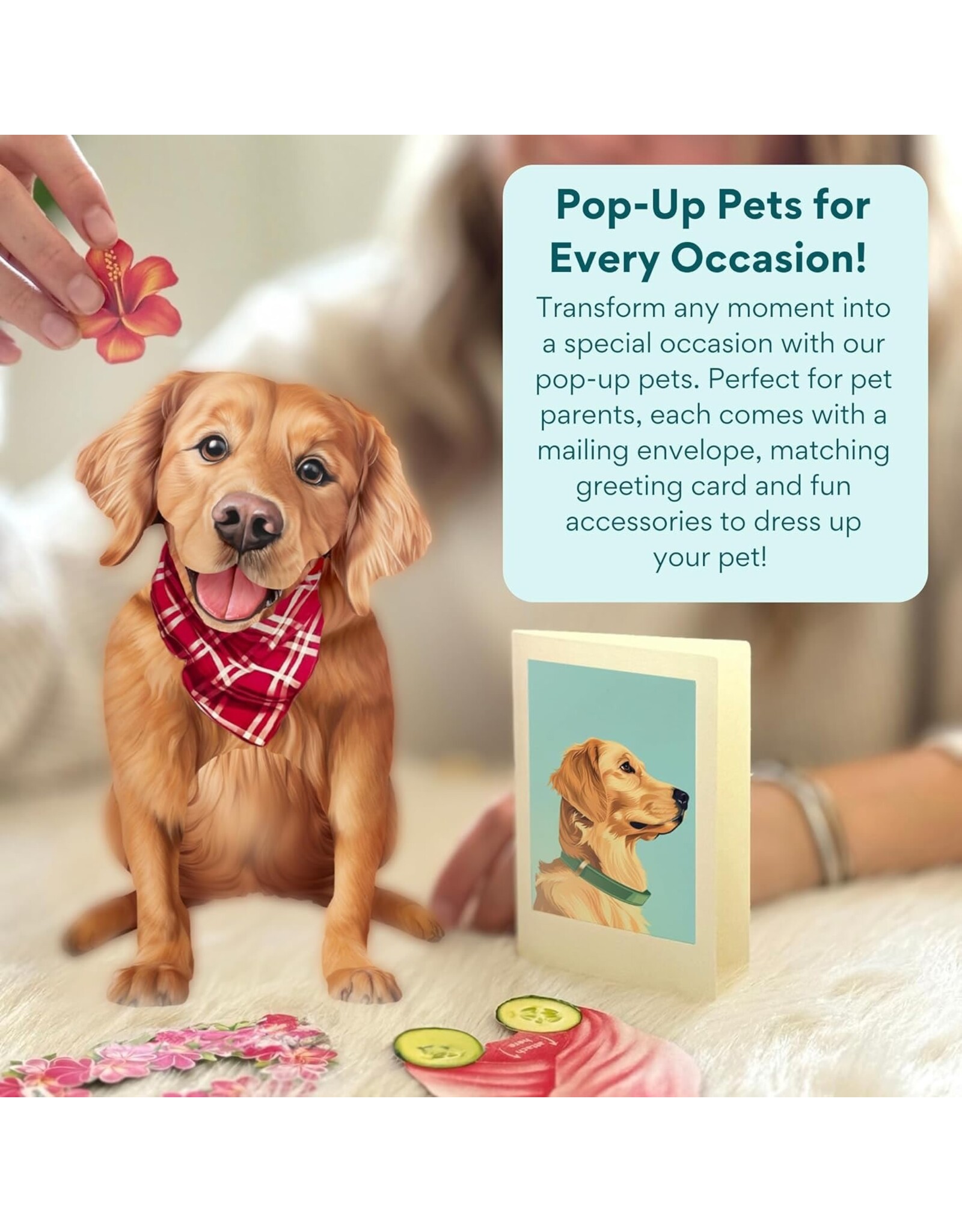 FreshCut Paper Pop Up Pet Cards | Golden Retriever Pop-Up Card