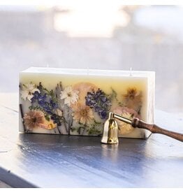 Rosy Rings Vanilla Rain 3 Wick Brick Botanical Candle 9.5Lx4H