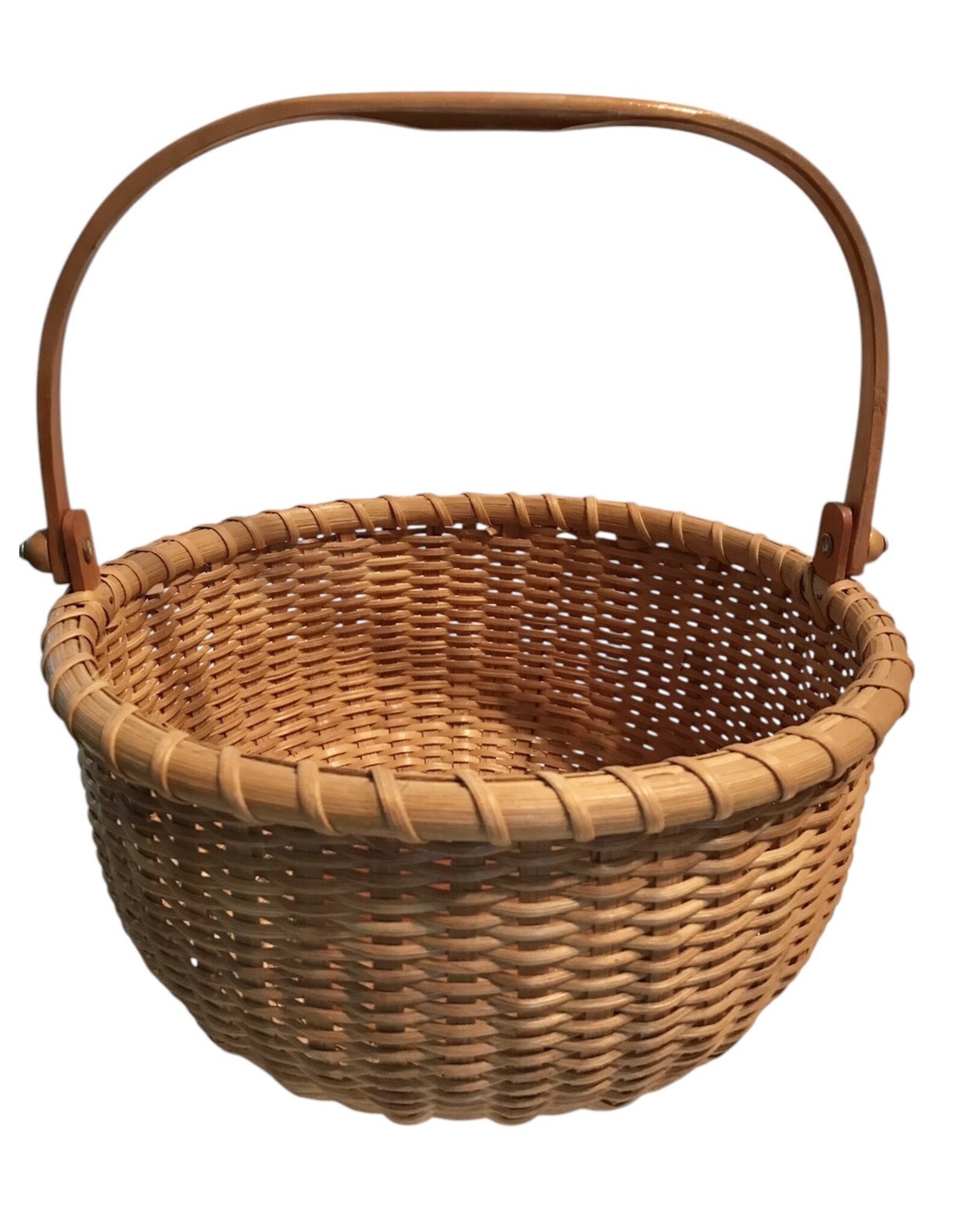 DIGS-N-GIFTS Wooden Nantucket 8x4 Basket With Swing Handle