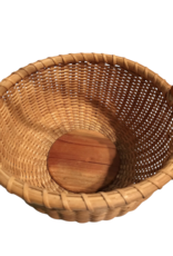 DIGS-N-GIFTS Wooden Nantucket 8x4 Basket With Swing Handle