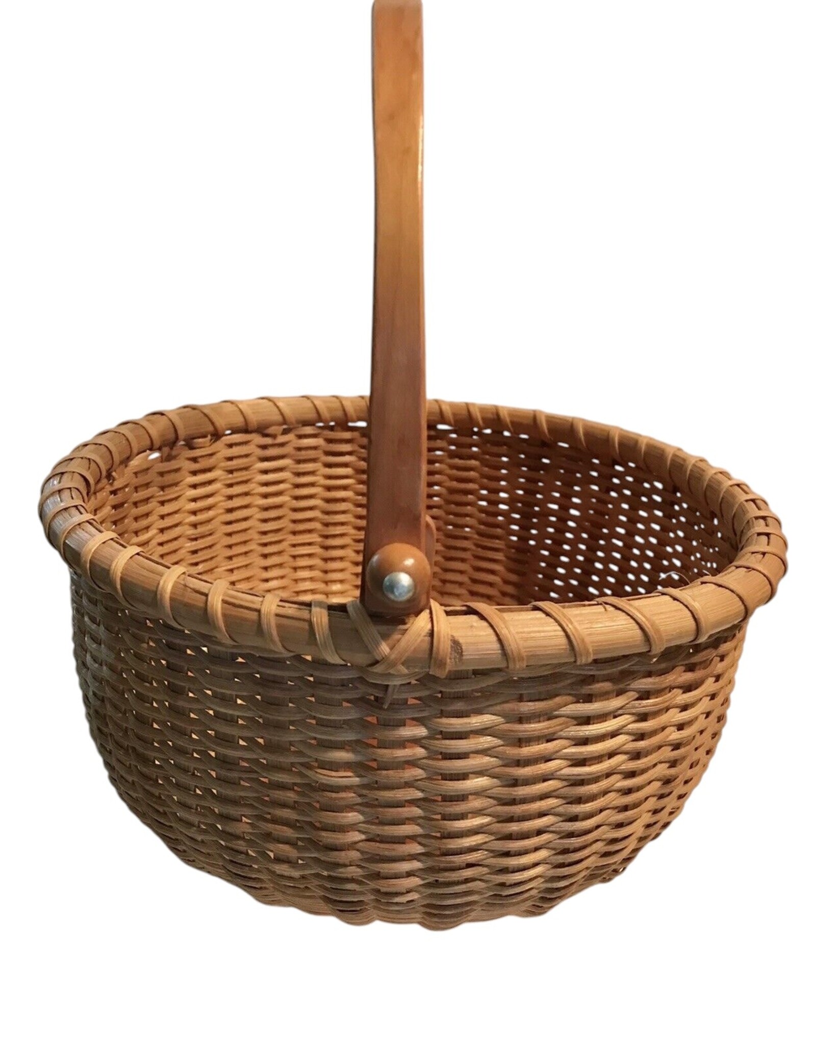 DIGS-N-GIFTS Wooden Nantucket 8x4 Basket With Swing Handle