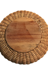 DIGS-N-GIFTS Wooden Nantucket 8x4 Basket With Swing Handle