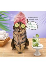 FreshCut Paper Pop Up Pet Cards | Brown Tabby Cat Pop-Up Card