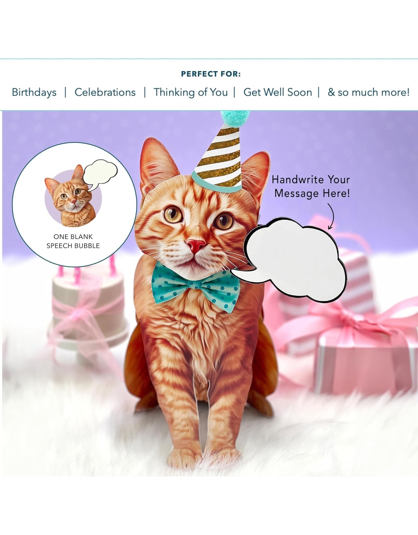 FreshCut Paper Pop Up Pet Cards | Orange Tabby Cat Pop-Up Card