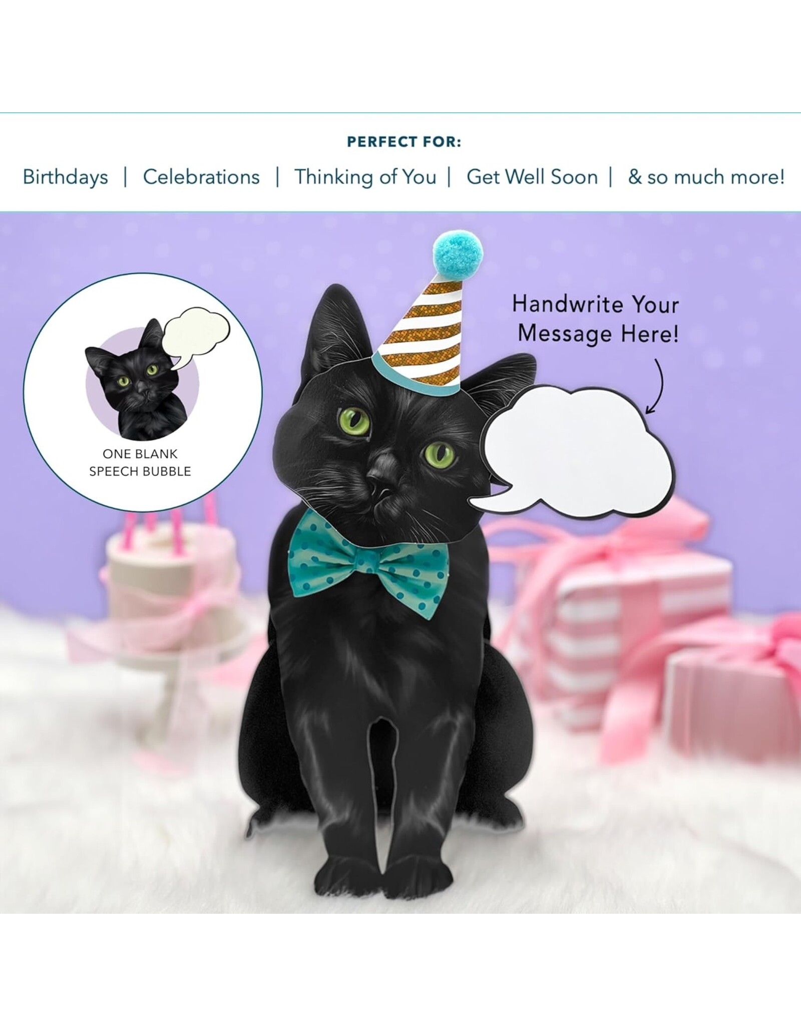 FreshCut Paper Pop Up Pet Cards | Black Cat Pop-Up Card