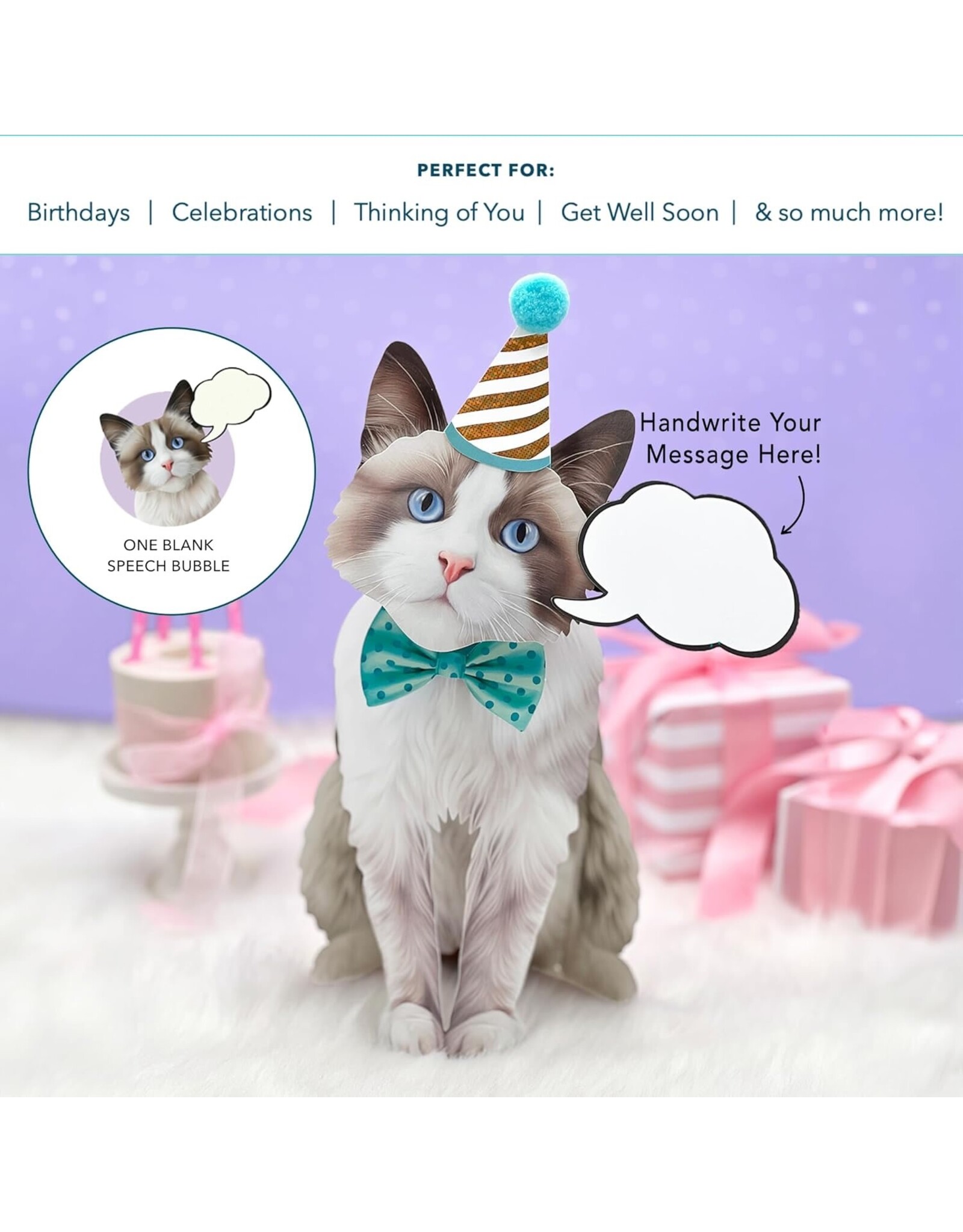 FreshCut Paper Pop Up Pet Cards | Rag-doll Cat Pop-Up Card