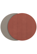 Beatriz Ball Croc Reversible Round Placemats Set of 4 Salmon Taupe
