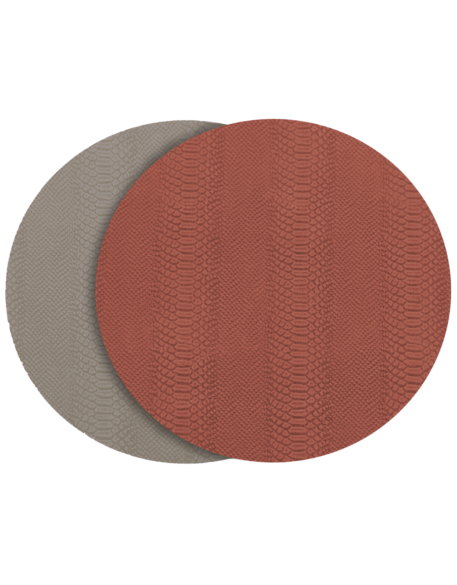 Beatriz Ball Croc Reversible Round Placemats Set of 4 Salmon Taupe