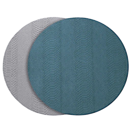 Beatriz Ball Croc Reversible Round Placemats Set of 4 Blue Gray