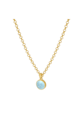Dean Davidson Jewelry Gold Signature Pendant w Iridescent Sky Blue Gem