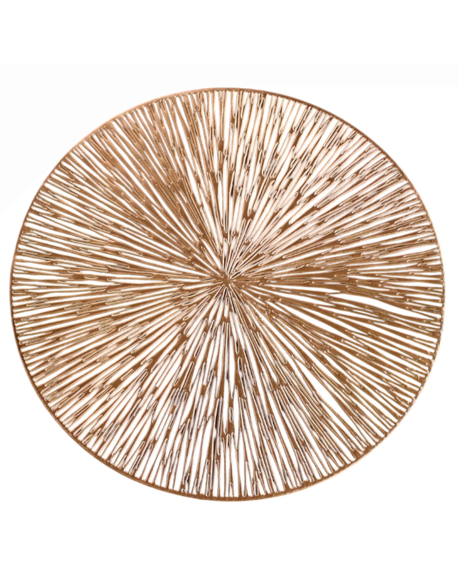 Beatriz Ball Metallic Gold Round Placemats Set of 4 | Sunburst Placemats 15 Inch