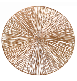 Beatriz Ball Metallic Gold Round Placemats Set of 4 | Sunburst Placemats 15 Inch