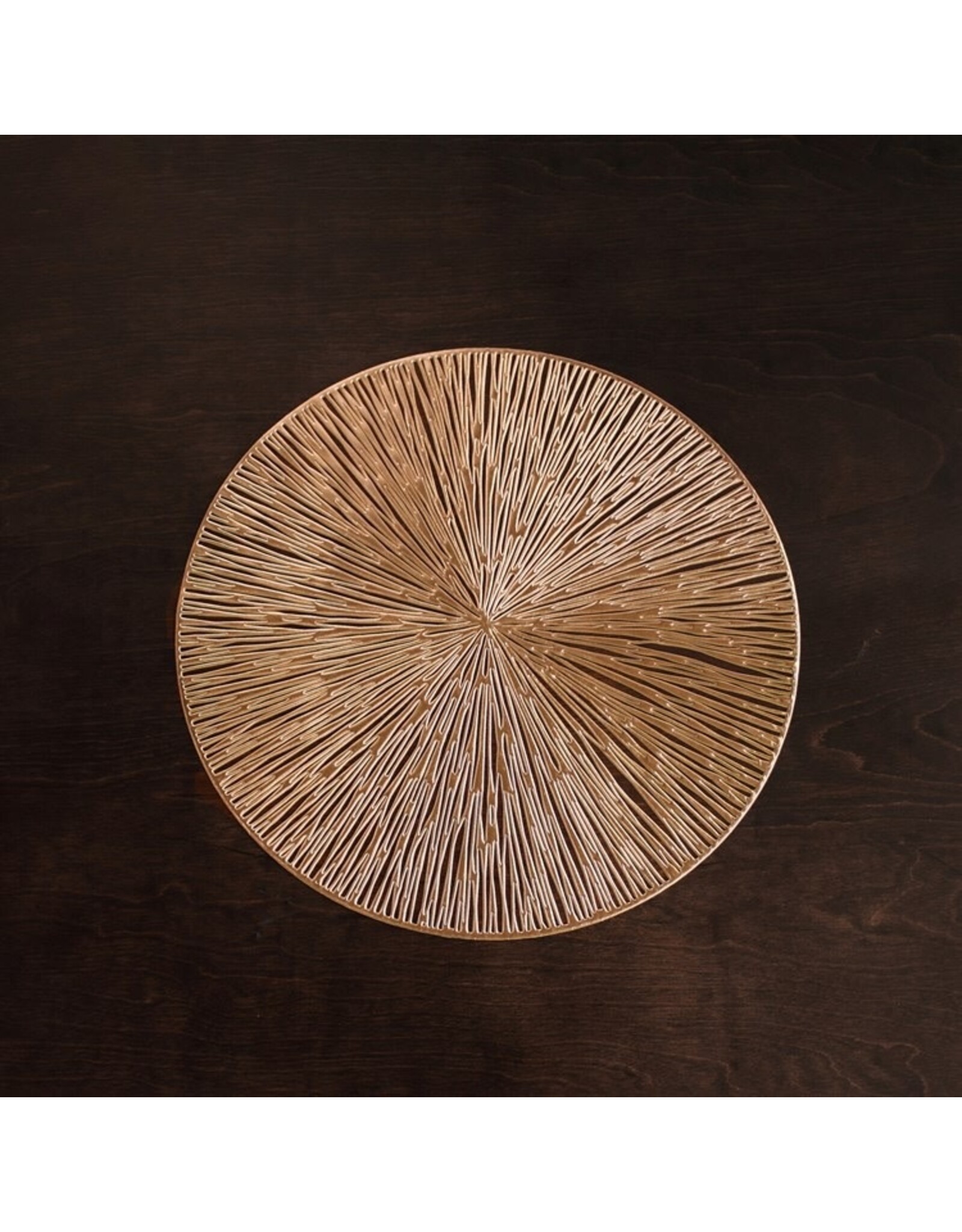 Beatriz Ball Metallic Gold Round Placemats Set of 4 | Sunburst Placemats 15 Inch