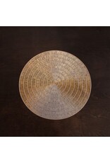 Beatriz Ball Metallic Gold Round Placemats Set of 4 | Basketweave Placemats 15 Inch